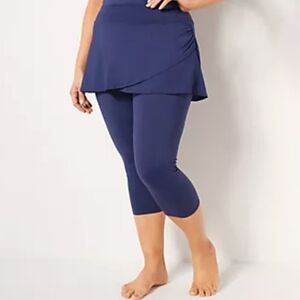 Lands' End UPF 50 Navy Skirted Leggings